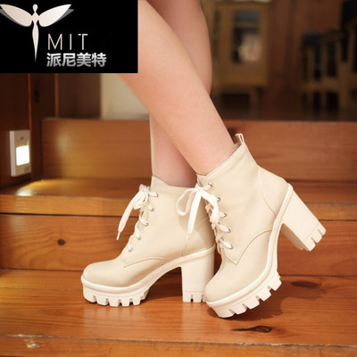 流行馬丁靴女英倫短靴潮秋新款歐美粗跟防水臺(tái)短筒靴子跟騎士靴 派尼美特馬丁靴型號(hào)【價(jià)格 圖片 品牌 報(bào)價(jià)】-蘇寧易購(gòu)派尼美特服飾鞋帽專營(yíng)店